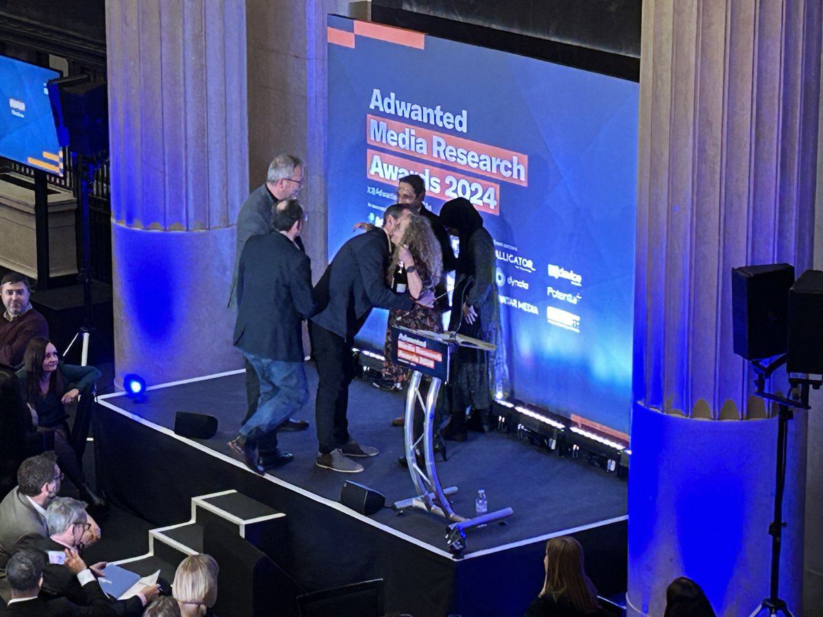 An incredible achievement as @Thinkboxtv takes the 'Media Owner/Trade Body of the Year' accolade to go with their two earlier wins. Their dedication to deepening and evolving understanding of TV as the landscape continues to evolve makes them deserving recipients. #AMRAs