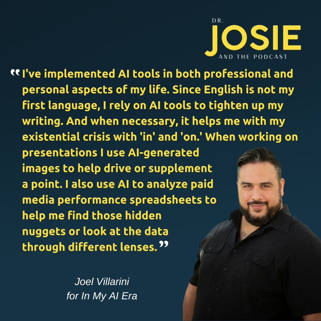 Josie & The Podcast (@josieatpodcast) on Twitter photo None of us are AI experts, but that shouldn't stop us from exploring.
Take it from @carriehphillips, <a href="/clairelbrady/">Dr. Claire Brady</a>, & @joelvillarini — they've found ways to make their jobs easier by using AI! 🙌
Listen in: buff.ly/3OWYlug None of us are AI experts, but that shouldn't stop us from exploring.
Take it from @carriehphillips, <a href="/clairelbrady/">Dr. Claire Brady</a>, & @joelvillarini — they've found ways to make their jobs easier by using AI! 🙌
Listen in: buff.ly/3OWYlug