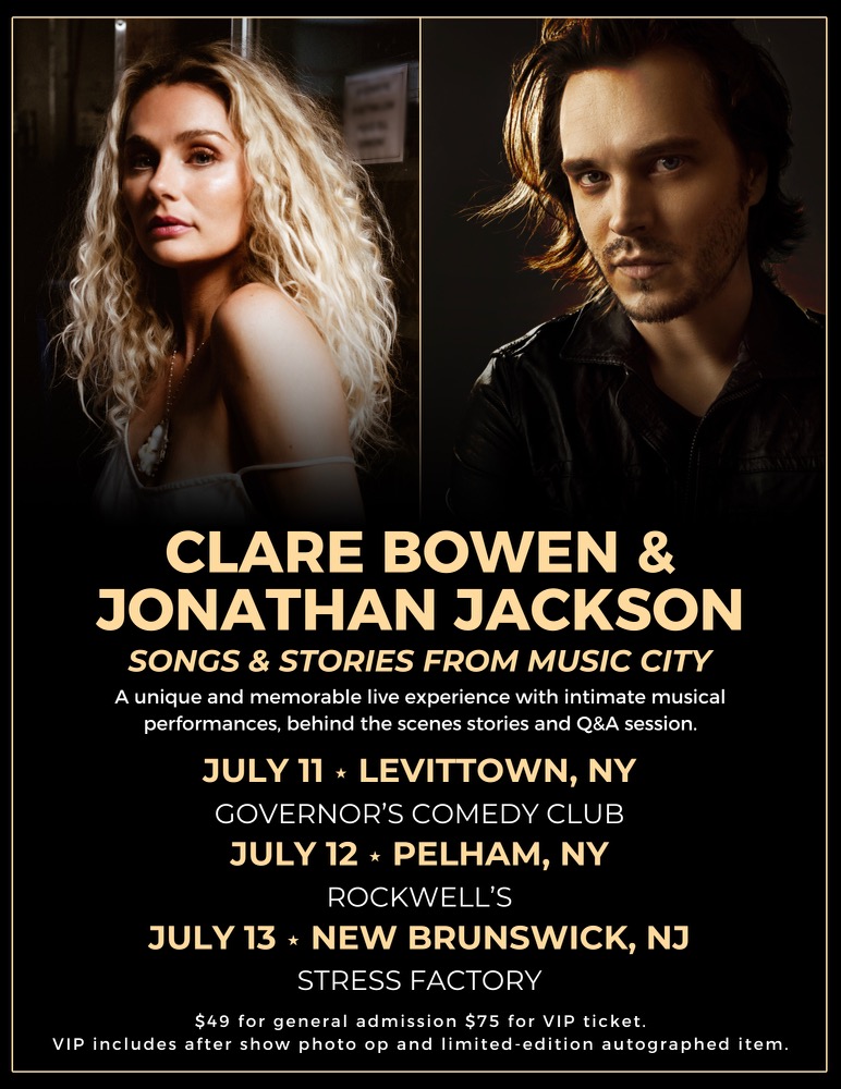 I'm excited to announce I'll be playing a select number of shows with my good friend #ClareBowen! 🎟️ Find General + VIP Tickets: loom.ly/j9q0_zM . #Nashies #Nashville #ClareBowen #JonathanJackson