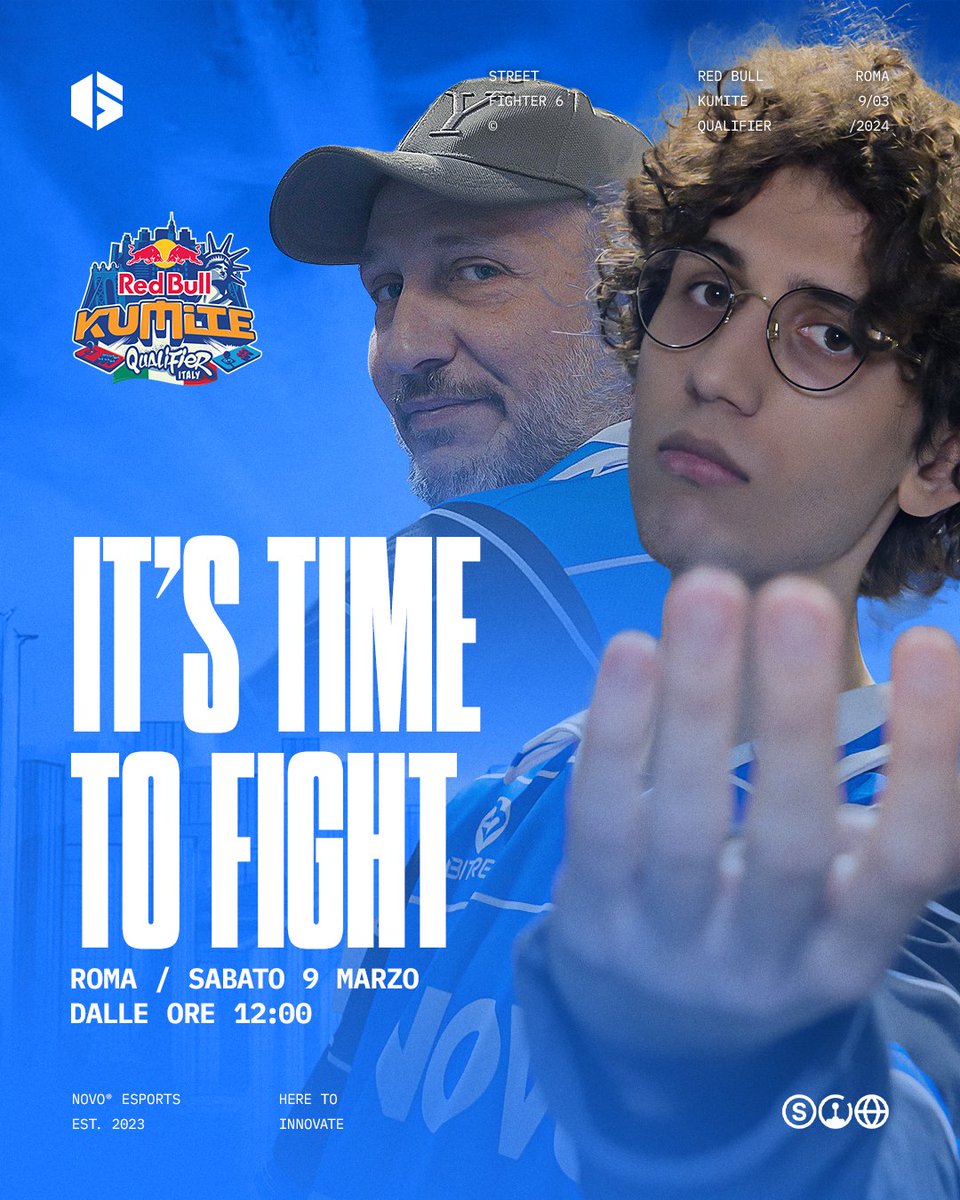 'Sei bravo a parole, ma con i pugni come te la cavi?' 🥊 Vi aspettiamo a Roma questo sabato dalle 12 per goderci un po' di Street Fighter 6 al Red Bull Kumite! Passate anche in Live a supportarci: m.twitch.tv/roundtwotwitch 💙 @redbullITA #NOVOEsports #HereToInnovate #EXNOVO