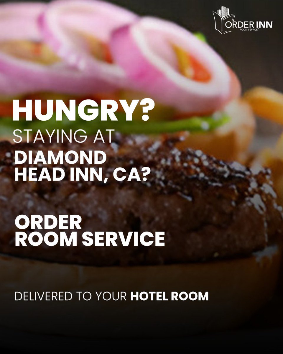 Feeling hungry?🍽️Staying at Diamond Head Inn, CA?🌴 
 
Order room service and have delicious meals delivered straight to your hotel room!🏨✨Don't let hunger spoil your relaxation. 
 
Order now and savor the convenience!  
 
#DiamondHeadInn #RoomService #CaliforniaEats #OrderInn