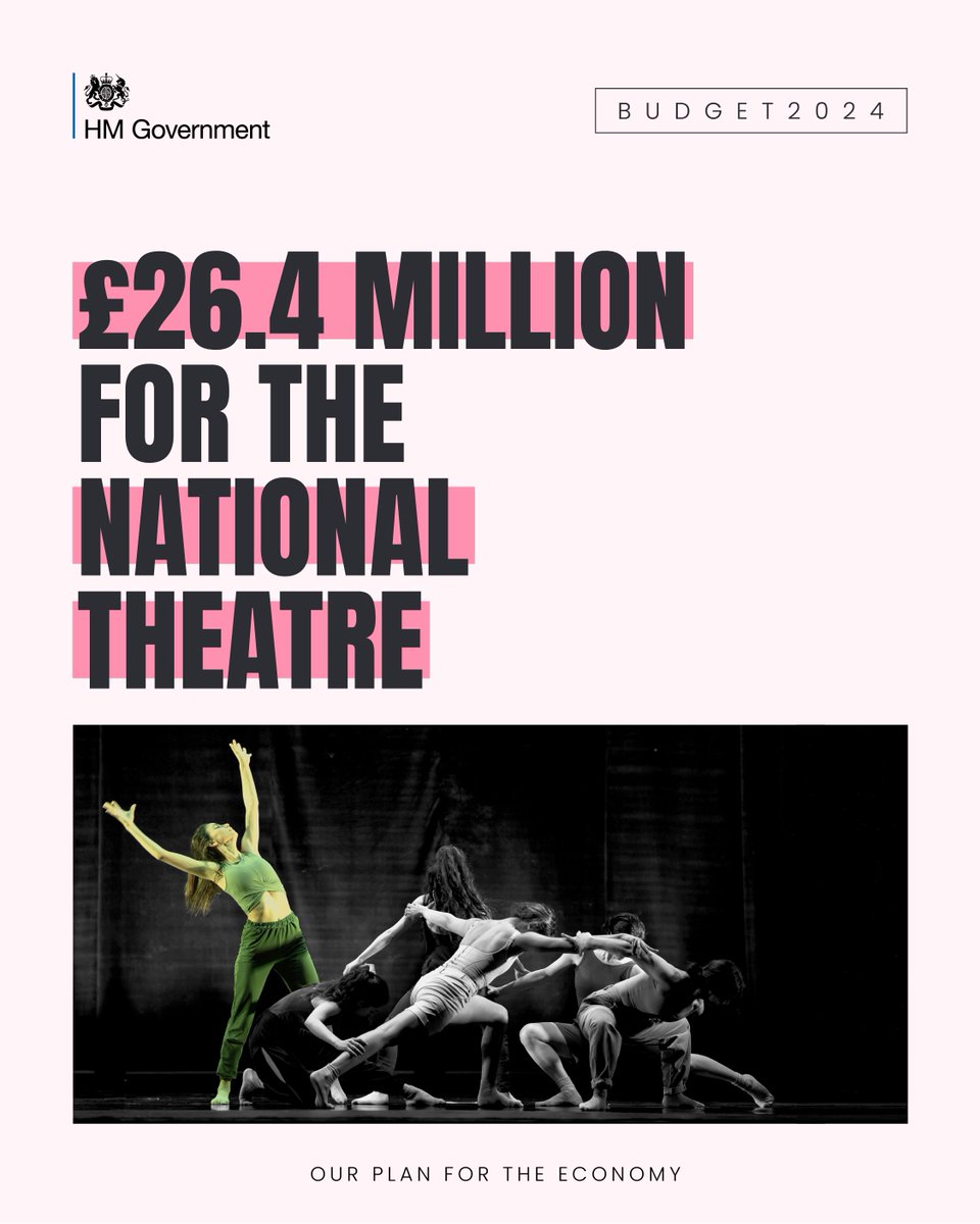 We’re providing £26.4m of funding for the National Theatre, a globally renowned institution. The UK’s creative industries are a driver for economic growth - this funding will ensure the National Theatre's acclaimed productions can continue.