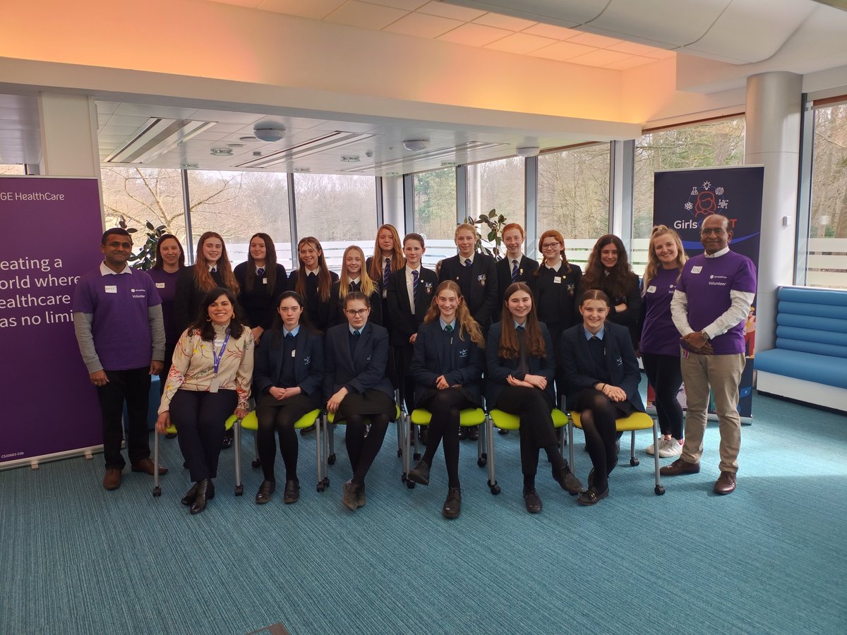 CGSScience's tweet image. Our @CGSBucks  Y8 GirlsGetSet students are having a fantastic day working alongside students from @TheMisbourne and @GEHealthCare volunteers.  They are reviewing data about our school Carbon Footprint and developing ideas to take back to school to try and reduce it.