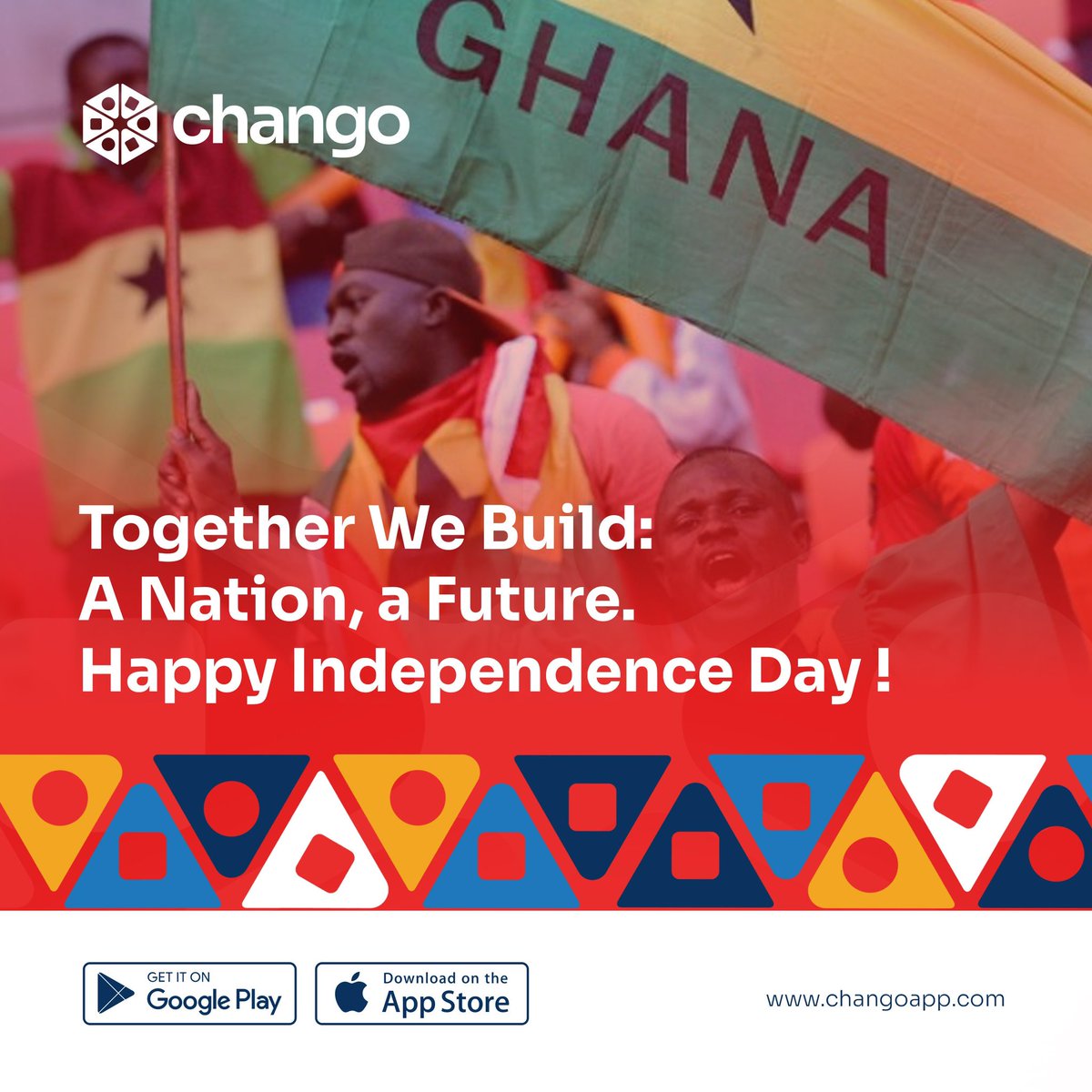 Happy 67th Independence Day, Ghana! 🇬🇭 Here’s to celebrating together and leveraging the power of collaboration to build a stronger, better nation. #Chango #ghanaat67🇬🇭 #happyindependenceday #togetherstronger #crowdfundingplatform #GhanaianTech #crowdfundinginghana