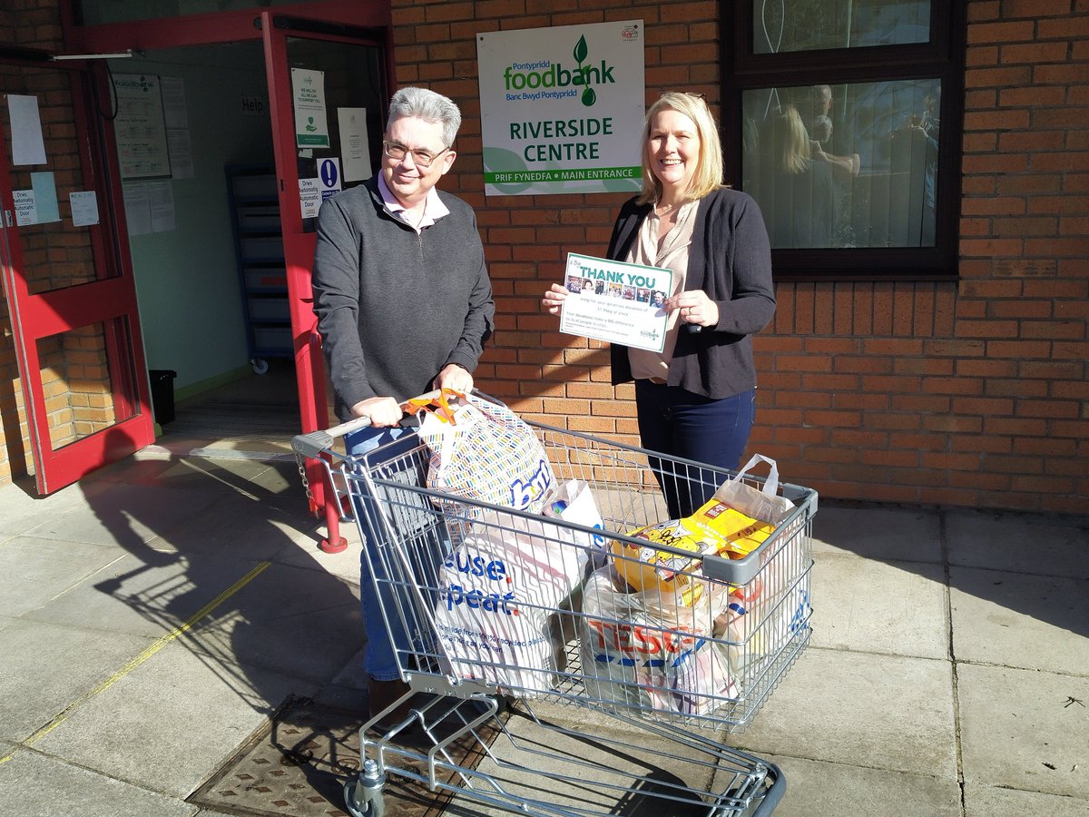 Thanks to @ategiUK , a Rhydyfelin based charity supporting people with a variety of needs to live independently and well.  They brought in a collection of items for the foodbank this morning. #Ategi