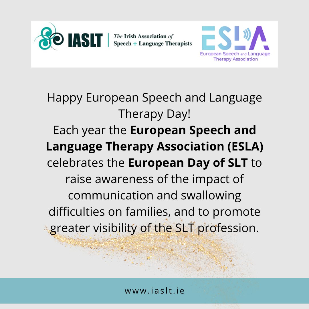 Happy European Speech and Language Therapy Day!
<a href="/ESLAEurope/">ESLA Europe</a> #ESLA #EUSLTDay