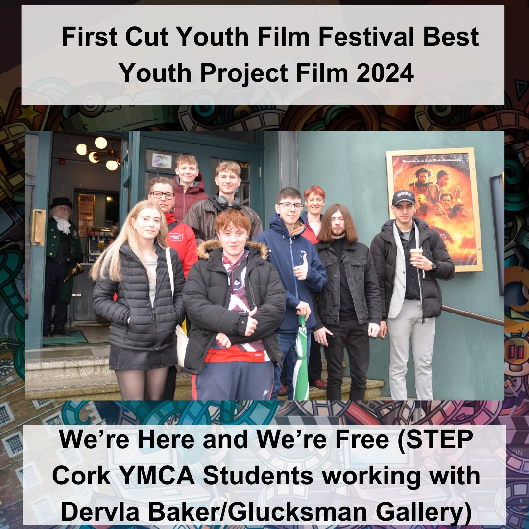 FirstCut1's tweet photo. First Cut Youth Film Festival Best Youth Project Film 2024 -
🏆 We’re Here and We’re Free (STEP Cork YMCA Students working with Dervla Baker/Glucksman Gallery)
Congratulations!
@YMCACork
@glucksman
Group Photo Credits: Gerry O' Mahony
#FirstCutFest https://t.co/vFeL7iyu81
