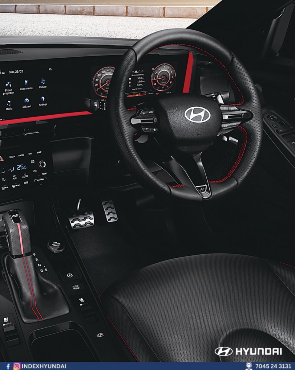 IndexHyundai's tweet photo. Get ready to live unleashed with Hyundai
CRETA N Line. Step into a cabin that sets a new standard for modern athleticism, boasting dynamic all-black sporty interiors, complemented by sporty metal pedals and striking red accents. From the "N" badging on the gear https://t.co/jCYunbAfi9