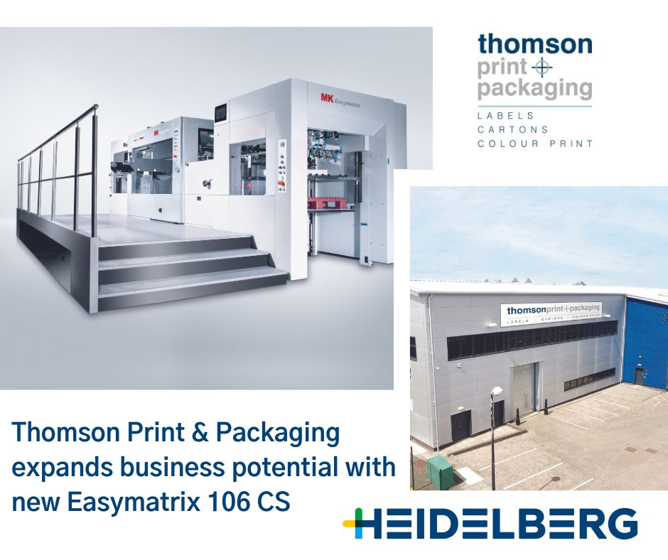 HeidelbergUK's tweet photo. Thomson Print & Packaging expands business potential with new Easymatrix 106 CS.
https://t.co/15PRyZjBla
#HEIDELBERG #ThomsonPrintandPackaging #Easymatrix #packaging https://t.co/QMJByeCMN0