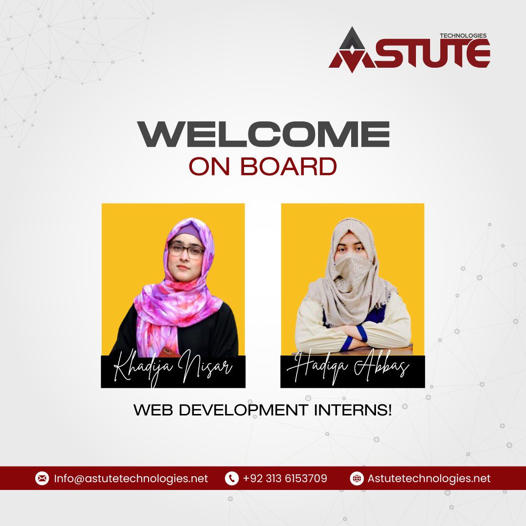 AstuteTech3's tweet image. Astute Technologies warmly welcomes you as our newest intern! Congratulations on joining the team – we&apos;re thrilled to have you on board! 😊
.
.
.
#Astute #Astutetechnologies #Astutetech #AstuteIntern #TeamAstute #NewBeginnings #ExcitedJourney #InternshipAdventure #AstuteTechTeam