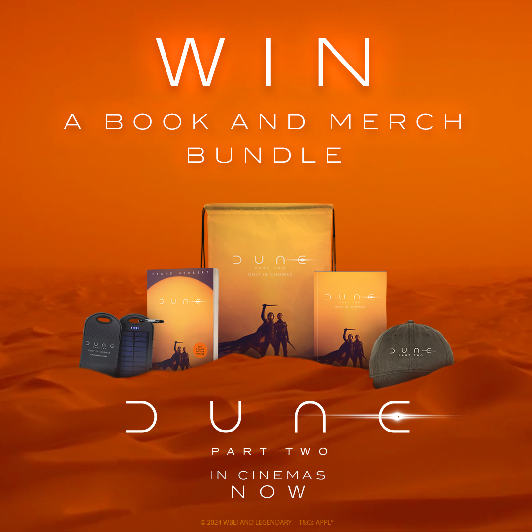 #DunePartTwo is cinemas NOW! Repost and follow for your chance to #win a merch bundle and book! T&Cs: bit.ly/3wHZkIK