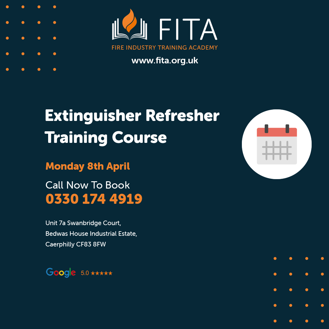 We have availability for our One day Extinguisher Refresher Training Course on 8th April.

fita.org.uk/course/bafe-ex…
Please contact our team to book in advance.

training@fita.org.uk

#fireextinguishertraining #firetraining #fitafriday