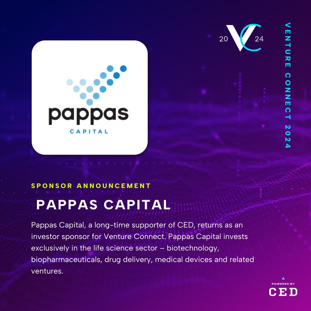 Pappas Capital, a long-time supporter of CED, returns as an investor sponsor for Venture Connect.  Pappas Capital invests exclusively in the life science sector – biotechnology, biopharmaceuticals, drug delivery, medical devices and related ventures.  

cednc.org/venture-connec…