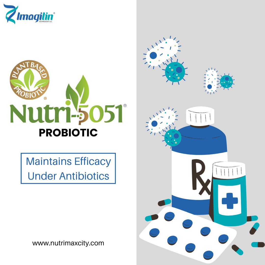 Imagilin's tweet photo. Why choose plant-based probiotics? Nutri-5051® Probiotics, isolated from plants, survive pesticides, and fertilizers, making them resilient to antibiotics. Experience their effectiveness under antibiotic treatment! Learn more at https://t.co/Y2DN75xIat. #probiotic #antibiotics https://t.co/HtkbwXuJKs