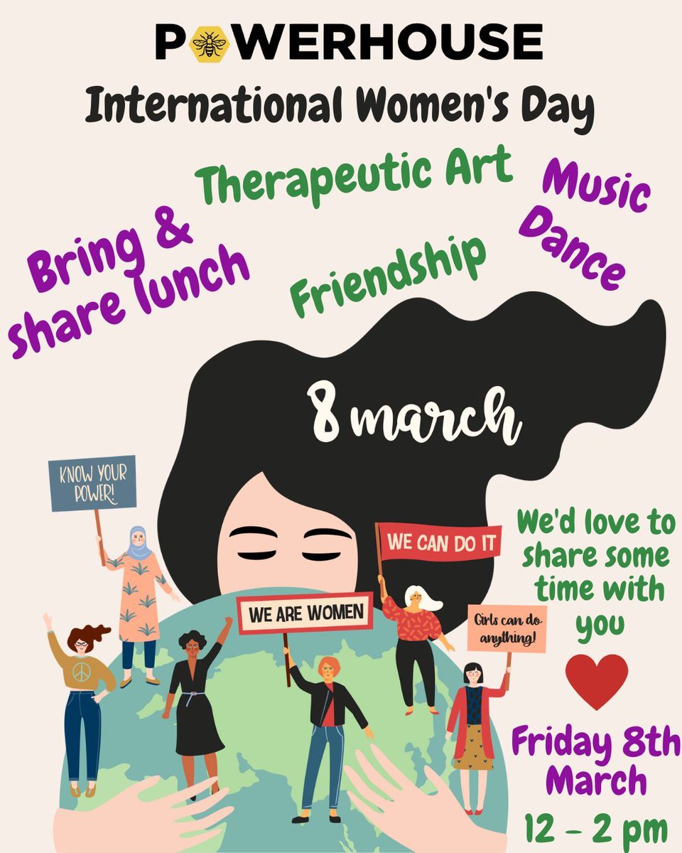 Come and celebrate International Women's Day with us! Join in for a day filled with music, dance, and therapeutic art. Don't forget to bring and share lunch as we come together to build friendships with other powerful women. It's a chance to connect and empower each other.