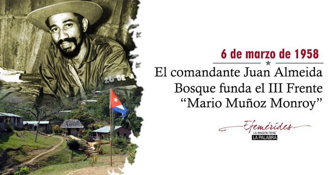 Raúl: "Almeida cumplió con su proverbial  lealtad, eficacia y espíritu de sacrificio la misión de crear el Tercer Frente y posteriormente cerrar el cerco a Santiago de Cuba". #CubaViveEnSuHistoria <a href="/MinfarC/">Minfar_Cuba</a>