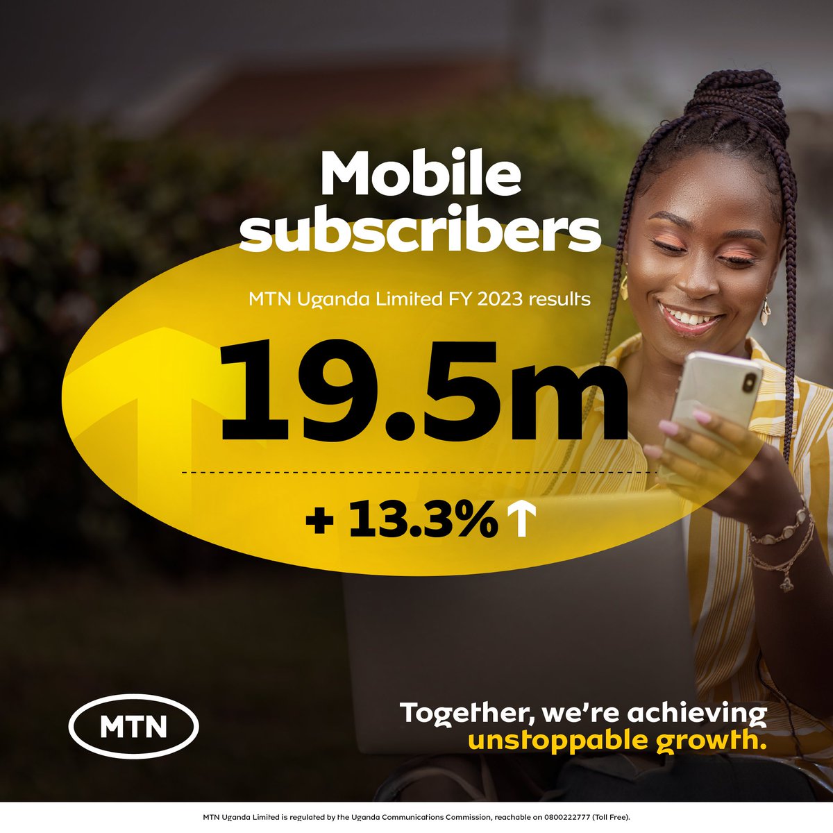 Thank you Uganda for choosing MTN.
#MTNResults #TogetherWeAreUnstoppable

<a href="/UCC_Official/">UCC</a>| <a href="/MTNGroup/">MTN Group</a>|
<a href="/sylmulinge/">Sylvia Mulinge M.B.S</a>| <a href="/AndrewBugembe/">Andrew Bugembe</a>
|@mtnugCMO| <a href="/Maturusisia/">Enid Edroma</a>
|<a href="/DailyMonitor/">Daily Monitor</a>| <a href="/newvisionwire/">The New Vision</a>
|<a href="/observer/">Observer</a>| <a href="/nbstv/">NBS Television</a>| 
<a href="/ntvuganda/">NTV UGANDA</a>