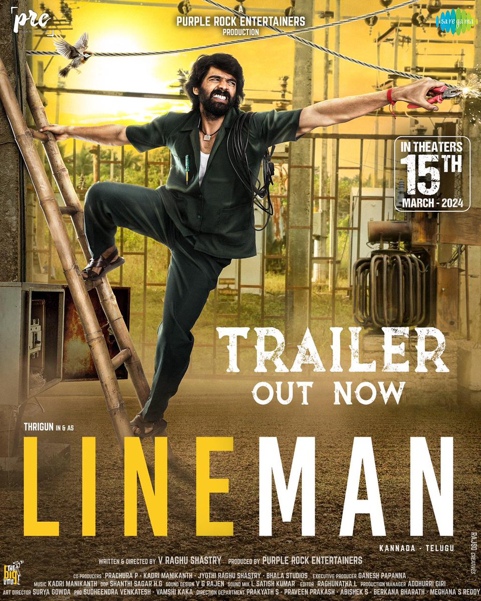 When LIFE gets back to its Basics! ❤️‍🔥 #LineManTrailer Out Now - youtu.be/-bsWN-kbFYY Why did our #LineMan ⚡turn off the electricity? Find answers at theatres near you on MARCH 15th! 🤩 Directed by @madmanfilms26 @Thrigun_Aactor @ManikanthKadri @PurpleRockEnte