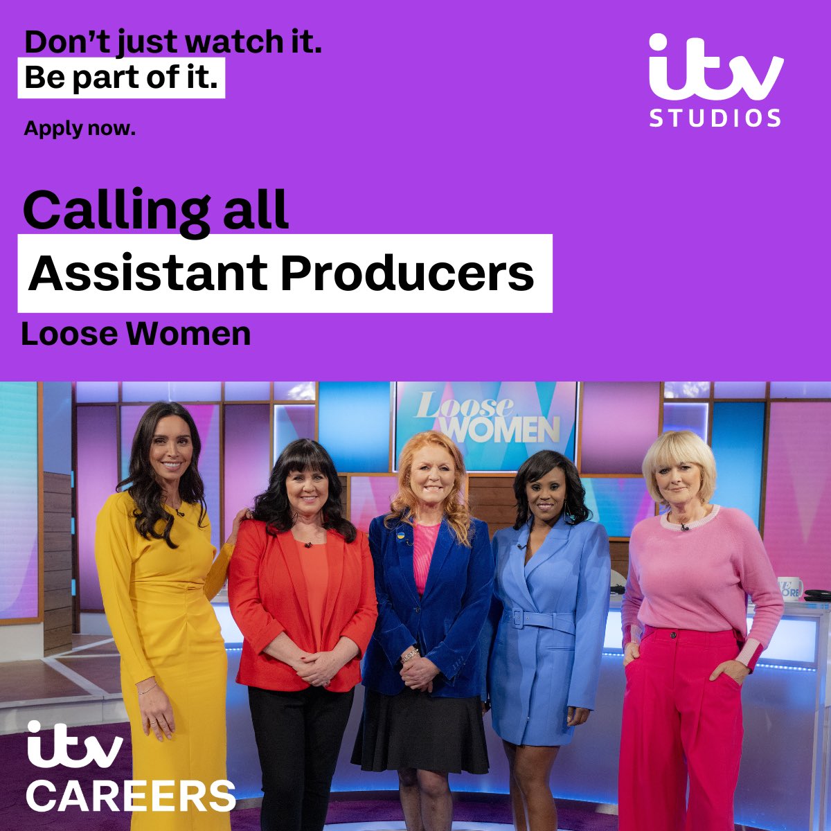 Loose Women are looking for an Assistant Producer, brimming with brilliant, never-seen-before ideas. Apply now: lhrc1a.rfer.us/ITVV-L4pZ 🌐itvjobs.com 📧www.daytimetalent@itv.com Closing date for applications: Wednesday 20th March #LooseWomen #ITVCareers