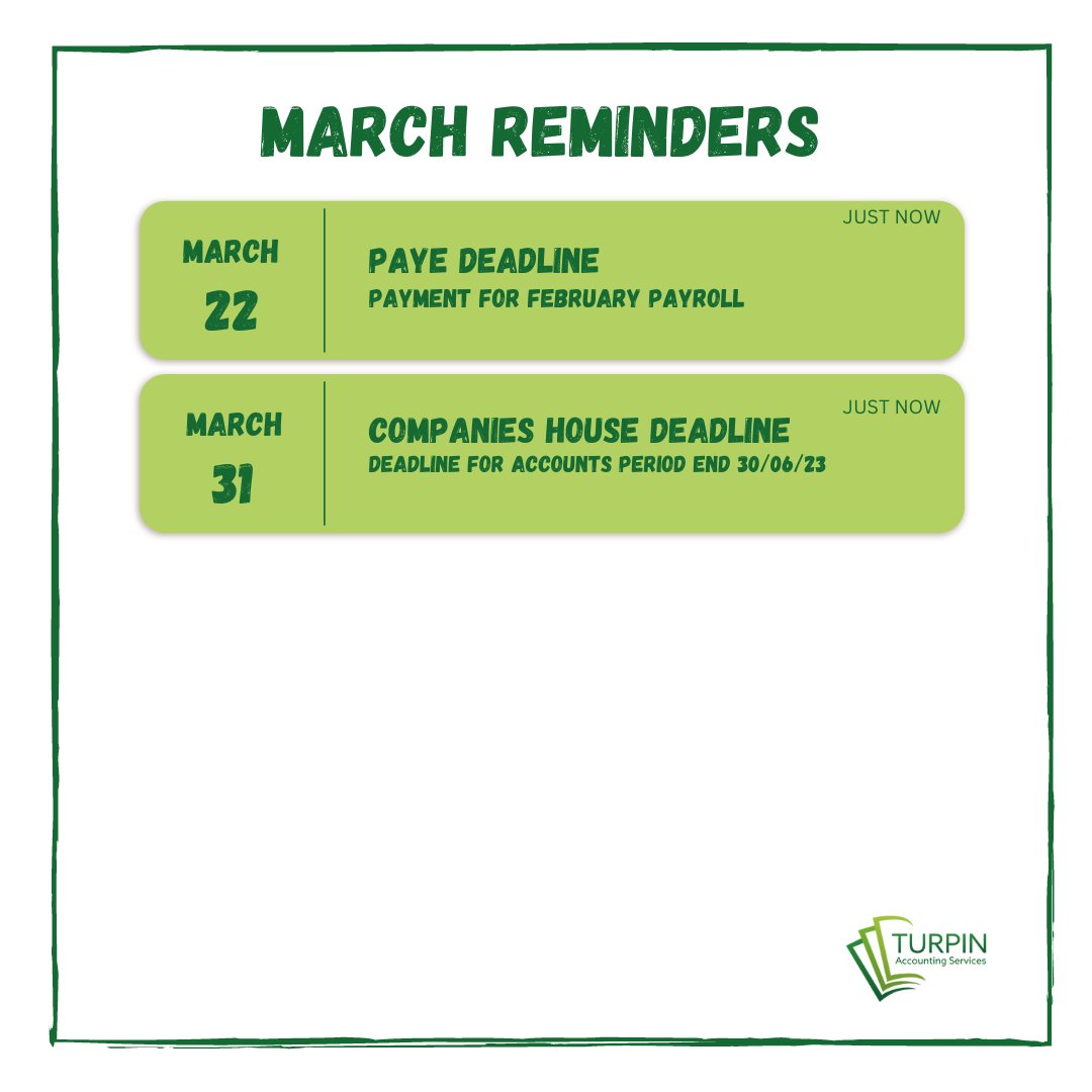 📆✨ March Reminders✨📊 Whether you're a business owner, accountant, or financial professional, mark your calendars for these key dates: Stay ahead of your financial deadlines and ensure compliance 💼💻 #Accounting #FinancialCalendar #MarchDeadlines