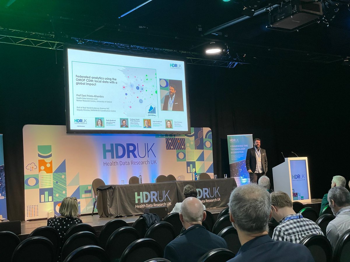 Great presentation at the @HDR_UK Conference from @prieto_alhambra talking about OMOP and its uses. HIC is proud to be one of the first members of @OHDSI UK National Node. Find out more about this growing community 🔽 buff.ly/3V9s871 #datasaveslives @UoDMedicine