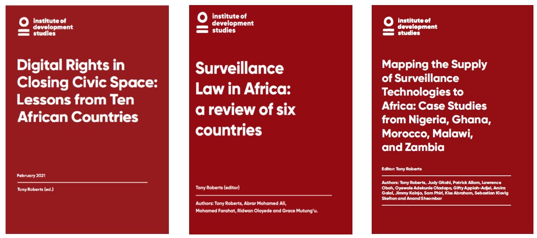 The above Mapping Surveillance to Africa report builds on @ADRNorg 's previous reports on Surveillance Law in Africa and Digital Rights in Closing Civic space. See africandigitalrightsnetwork.org