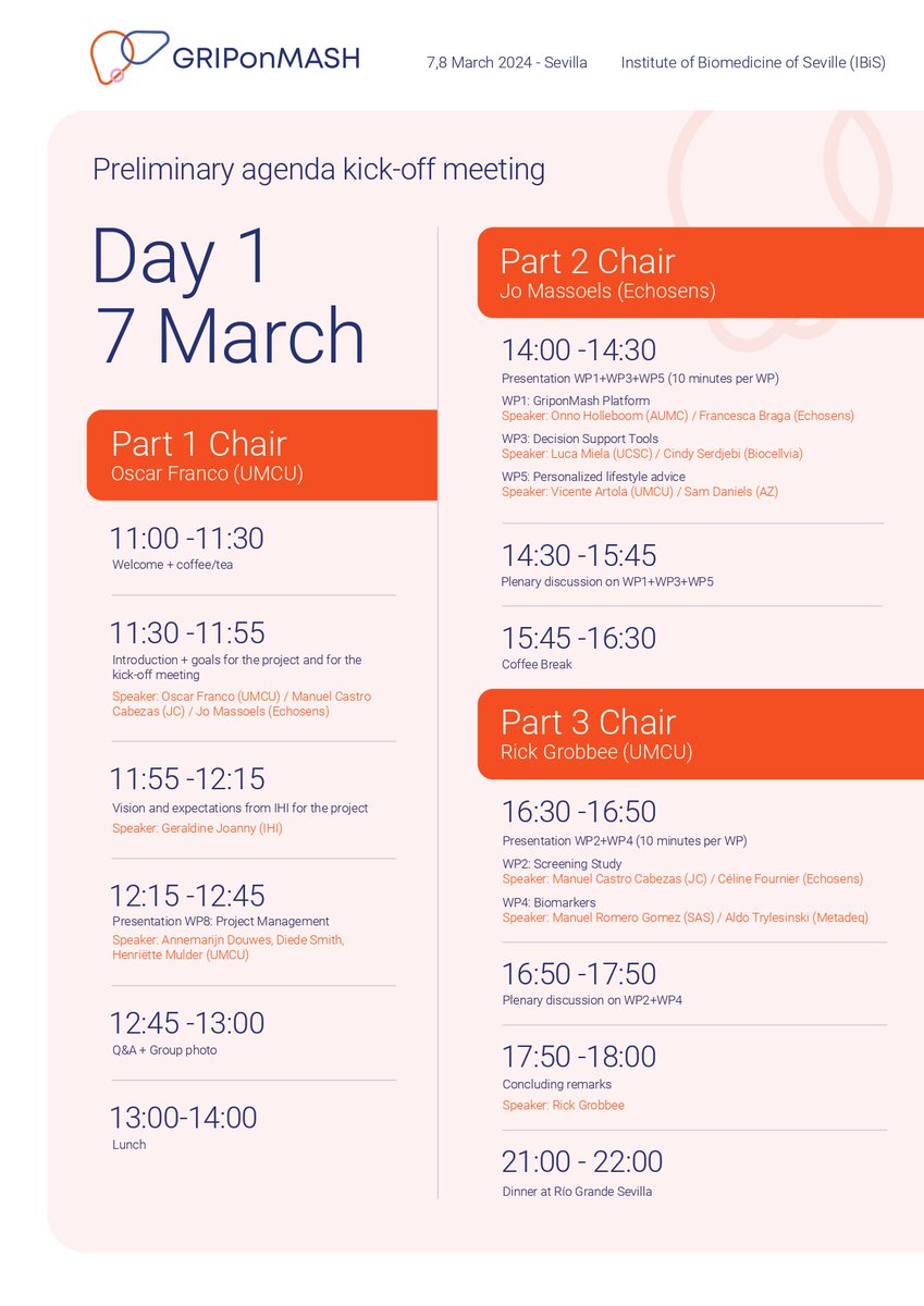 FISEVI_sevilla's tweet photo. 🟦EVENTO |
📌Mañana jueves 7 de marzo y el viernes 8, el @ibis_sevilla acoge el evento Kick-off Meeting del proyecto #GriponMash
👥Un encuentro europeo donde se abordarán estrategias para prevenir la enfermedad hepática esteatósica asociada a la disfunción metabólica (MASLD) https://t.co/uBDLFPLP77