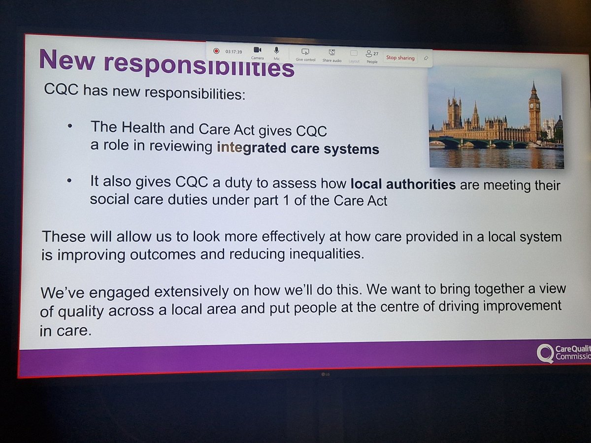 Helen Rawlins from CQC looking at the CQC responsibilities #HREW24