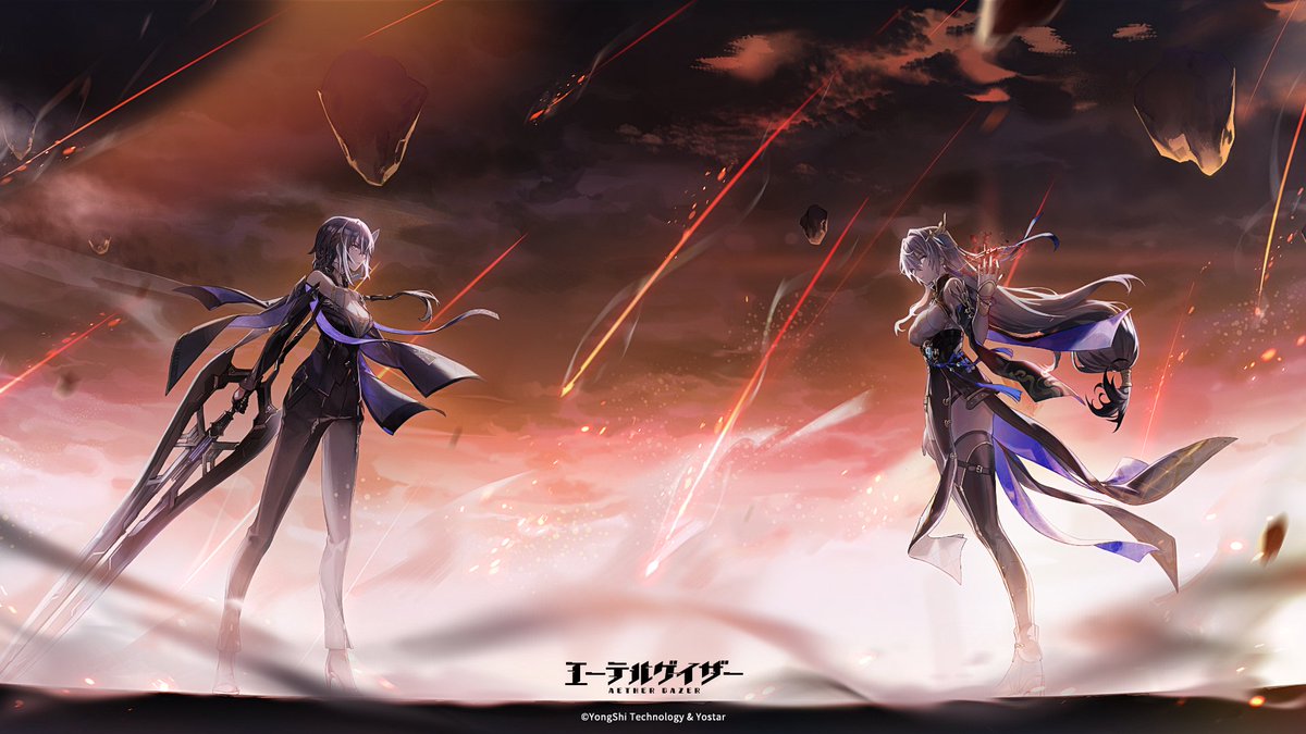 AetherGazerJP's tweet photo. 【壁紙配布】
現在先行公開中のメインストーリー「夜空は赤く燃えて」のキービジュアルを使用した壁紙を配布いたします✨

ぜひご利用ください！

#エーテルゲイザー #エテゲザ https://t.co/K2DL7gioW7