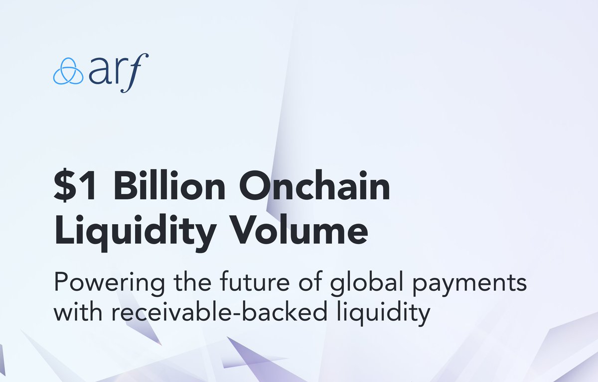 Exciting Milestone! Arf exceeds $1 billion in liquidity. “Our goal is clear,” says @alierhat, Co-founder and CEO of Arf. “To empower global financial institutions to break free from traditional constraints and to enable them to pioneer a financial infrastructure that’s