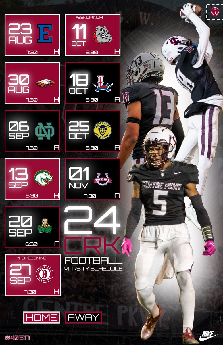 TCHSfootball24's tweet photo. We introduce our 2024 Varsity Football Schedule! 
•
•
#GrindsetMentality #PTC24 @TCDORES1 @Jhawks9 https://t.co/CnCvk6ZAt4