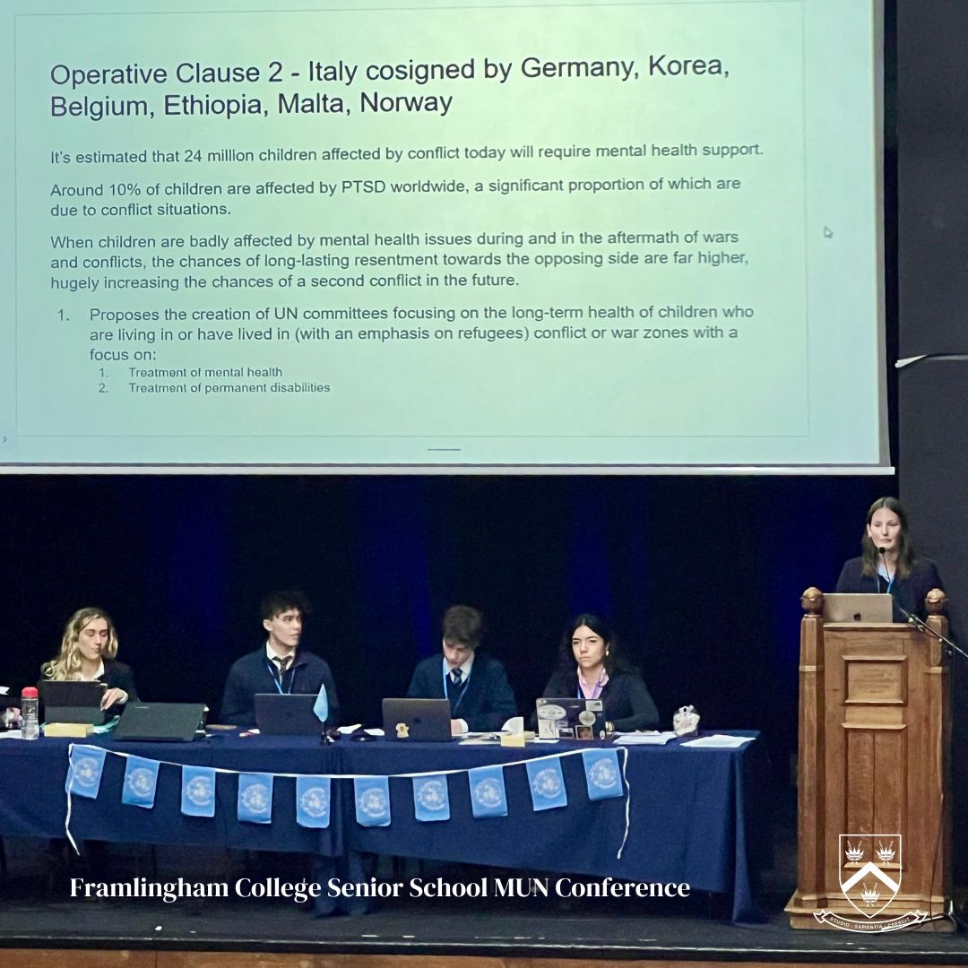 Our Senior pupils joined friends at @FelstedSchool for the Model United Nations conference! 🌍 Representing Belgium, Ethiopia and Croatia, the pupils showcased their public speaking and debating skills as they addressed key global topics such as conflict, health, and politics.