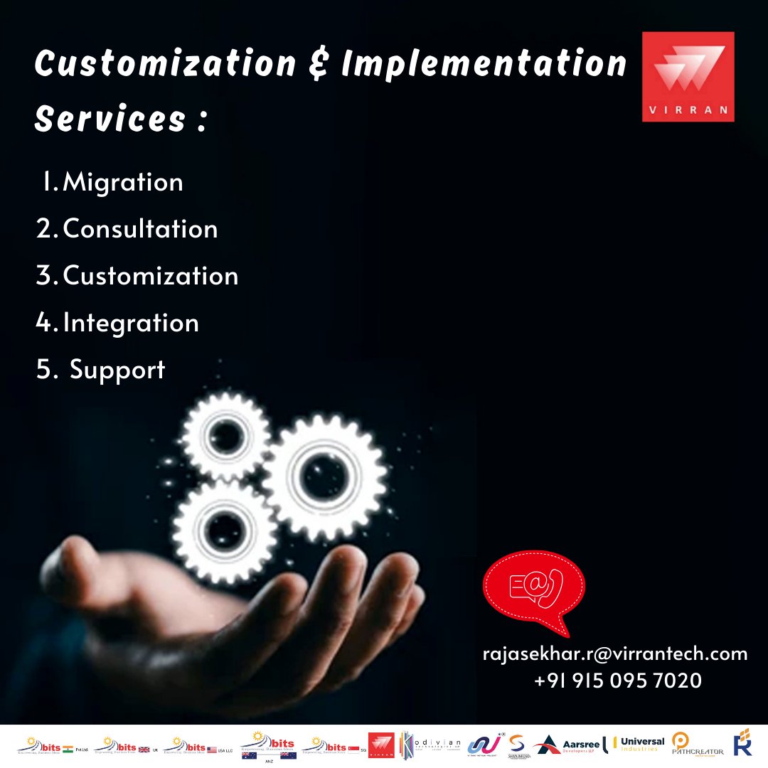 Our Customization & Implementation services . . . #virran #ssgroupofcompanies #ssgroup #customization #implementation #migration #consultation #integration #supportservices