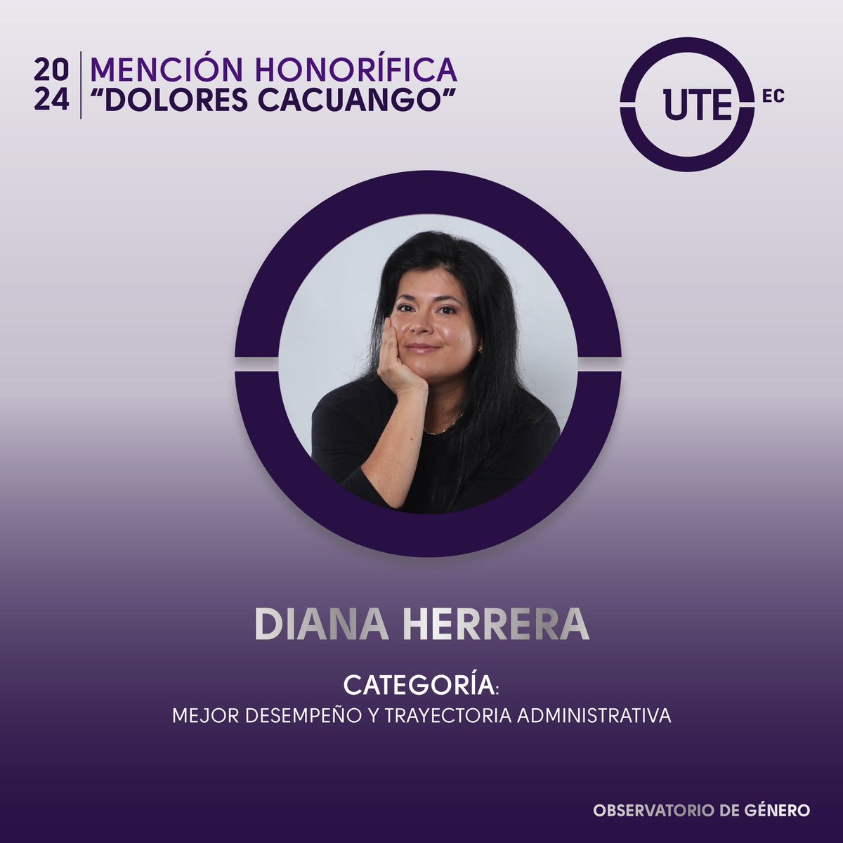 #UTEinforma I Entrega de la Mención Honorífica Dolores Cacuango UTE 2024.
✅Mejor desempeño y trayectoria administrativa UTE: Diana Herrera y Tatiana Quintana.
✅Científica del año: Ángela Barba
🗓️7 de marzo
📍Teatro UTE
📌 En vivo: bitly.ws/3eCZe