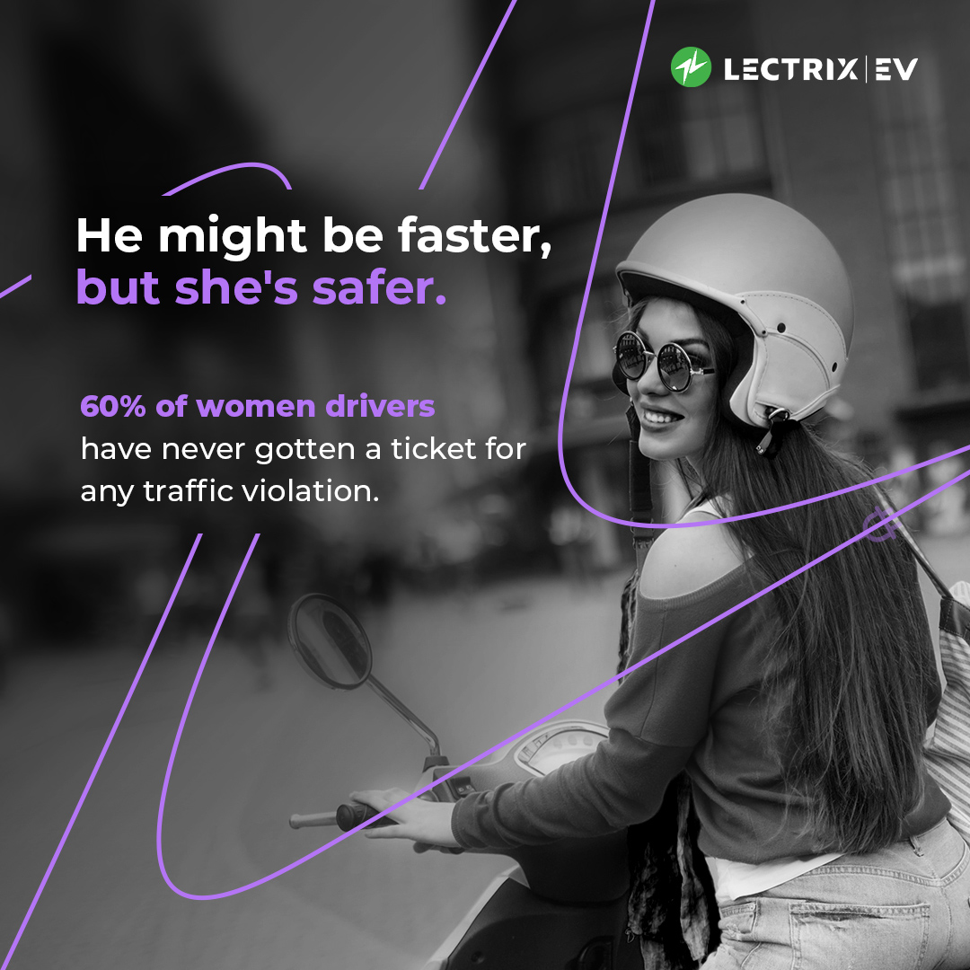 LectrixEV's tweet image. Who says women can't drive? They're not just good but safer too!
Now enhance your safety with Lectrix e-Scooters. The broad tires and heavy-duty drum brake ensure you're always in control, no matter the road conditions.
#LectrixEV #SmartScooter #WomensDay
