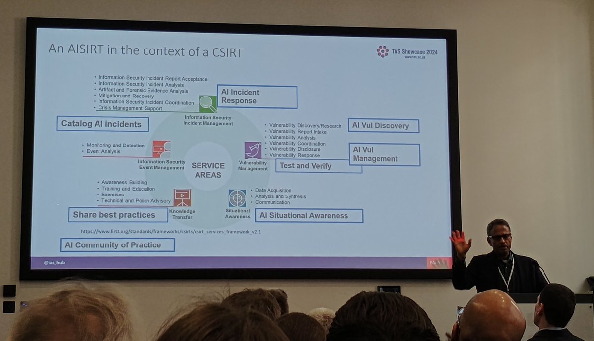 jayati2512's tweet photo. Prof. Ramayya Krishnan presents about identifying and fixing systemic risks of broad and narrow AI during both model development and model deployment. #TASShowcase https://t.co/DWBg3Cvub4
