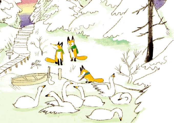 「animal focus green scarf」 illustration images(Latest)