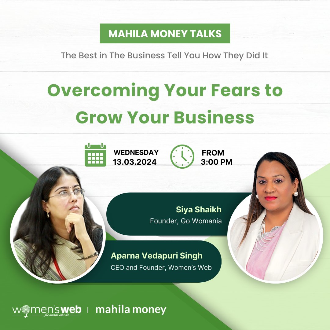 Meet #SocialEntrepreneur & @gowomaniagoa Founder Siya Shaikh at #MahilaMoneyTalks: ⏰ Mar 13, 3 PM 📲 Mahila Money app Siya has made a significant impact by creating an online community of over 12,500 women in Goa. Get her insights — Register NOW: 🎫 mmny.in/DPAvSAlQJHb