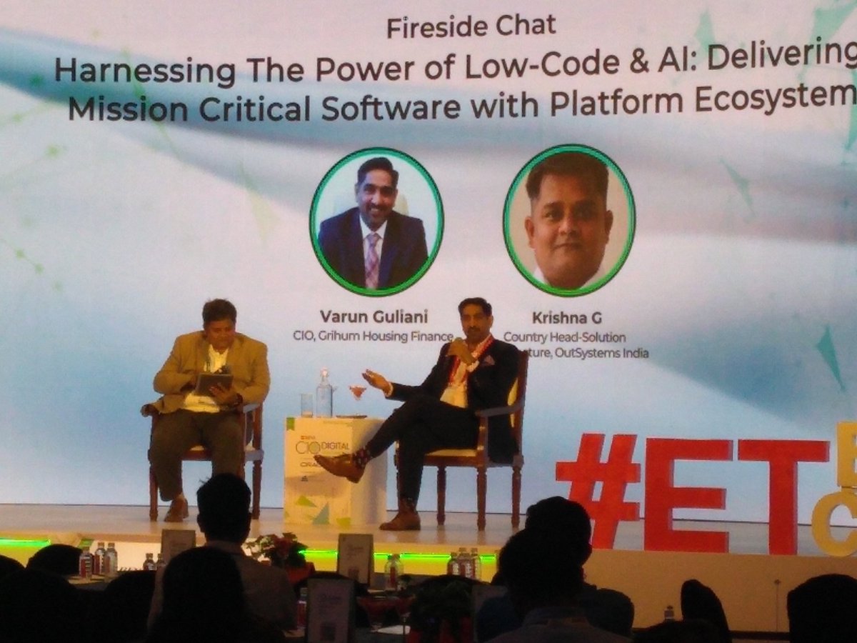nitin1307's tweet image. #ETBFSICIOCONCLAVE Fireside Chat on Harnessing the power of Low code &amp;amp; AI moderated by Krishana from Our systems