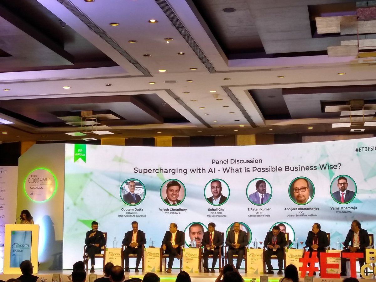nitin1307's tweet image. #ETBFSICIOCONCLAVE Excellent panel discussion supercharging with AI moderated by Muqbil Ahmar with bigwigs of BFSI..