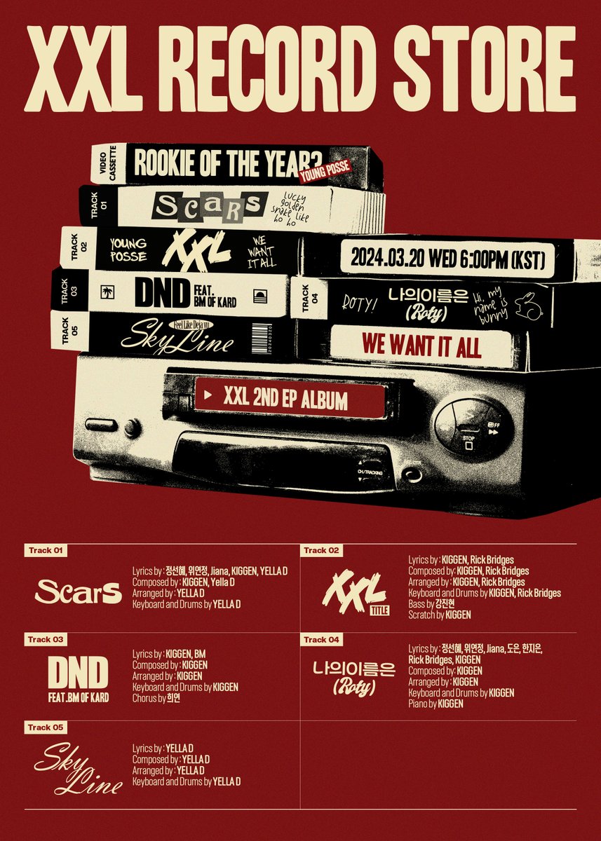 XXL RECORD STORE OPENING SOON!

💿 YOUNG POSSE 2nd EP 〈XXL〉
⏰ 2024.03.20 6PM(KST)

#YOUNGPOSSE #영파씨 #ヤングパッシ
#XXL #YOUNGPOSSE_XXL