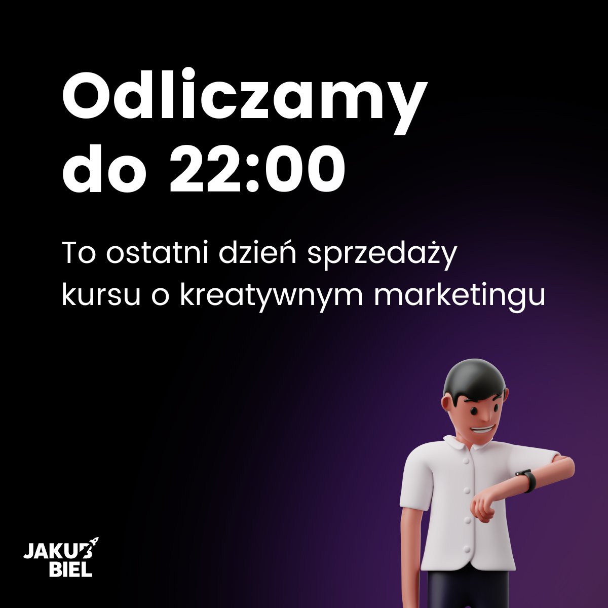 Rzadko was spamuję drodzy iksowicze, ale okazja dziś wyjątkowa:

Równo o 22:00 zamykamy sprzedaż kursu o kreatywnym marketingu. Minutę później sklep zniknie ze strony i nie wróci już do końca roku. Warto wskoczyć na ostatnią chwilę: jakubbiel.pl/viral