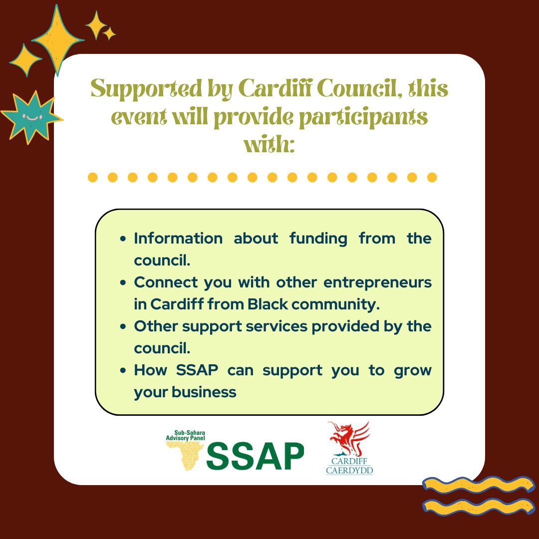 As part of its Diaspora Business Club, the Sub-Sahara Advisory Panel (SSAP) is delighted to invite Black/African communities living in Cardiff to an afternoon of discussion about entrepreneurship in the city of Cardiff. 🎟️🎟️ buff.ly/48MuLyO