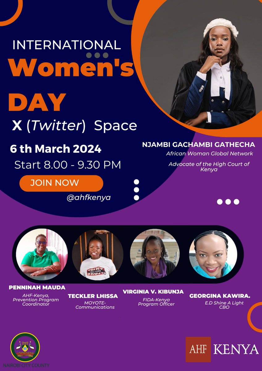 #International Womens Day twitter space conversation moderated by our very own @NjambiGathecha 

#investinwomen 
#inclusionforall

#IWD2024 #IWD24  #IWD