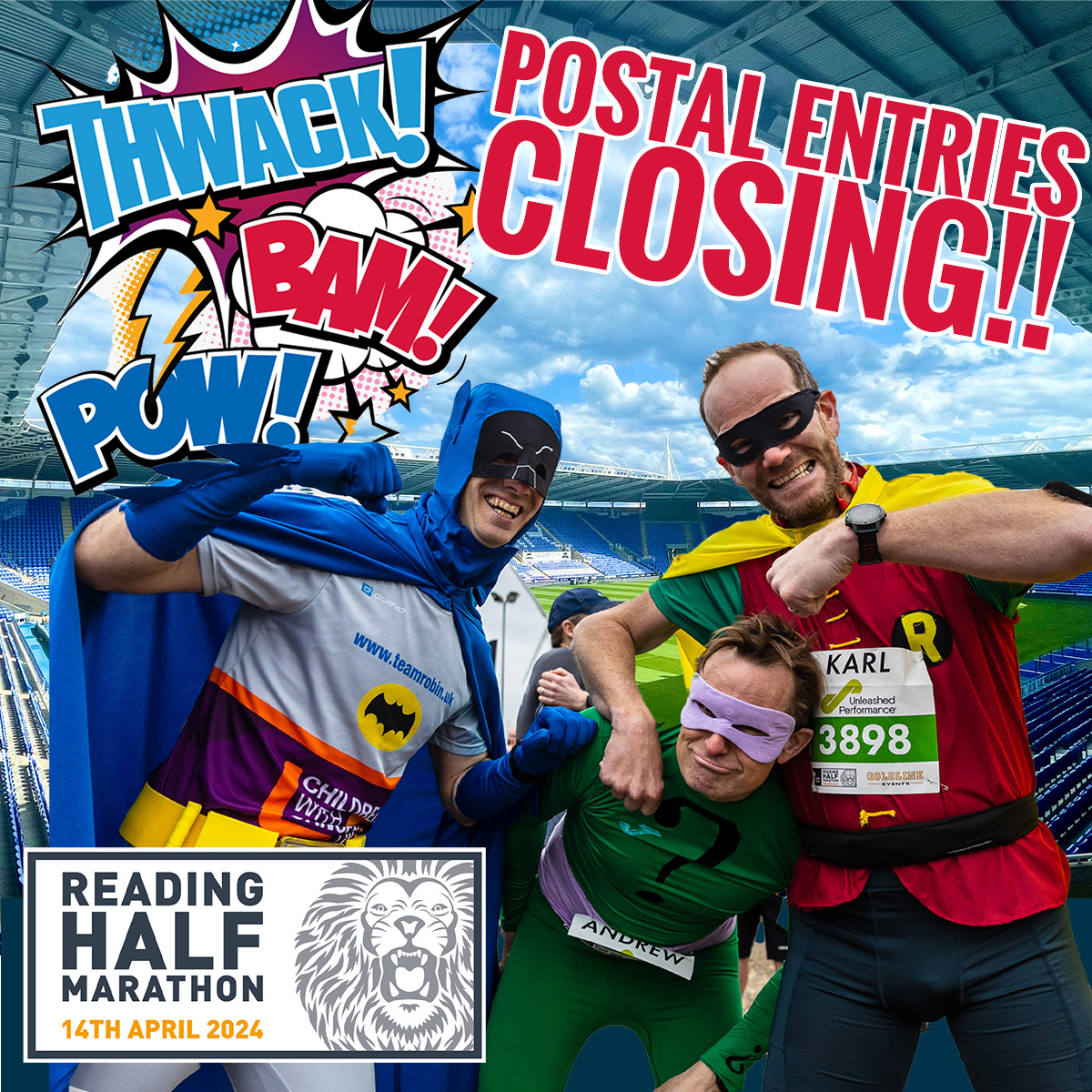 Postal Entries close on the 17th of March. Don't get caught out by the Riddler and get your entry in now! readinghalfmarathon.com/pages/step-one…