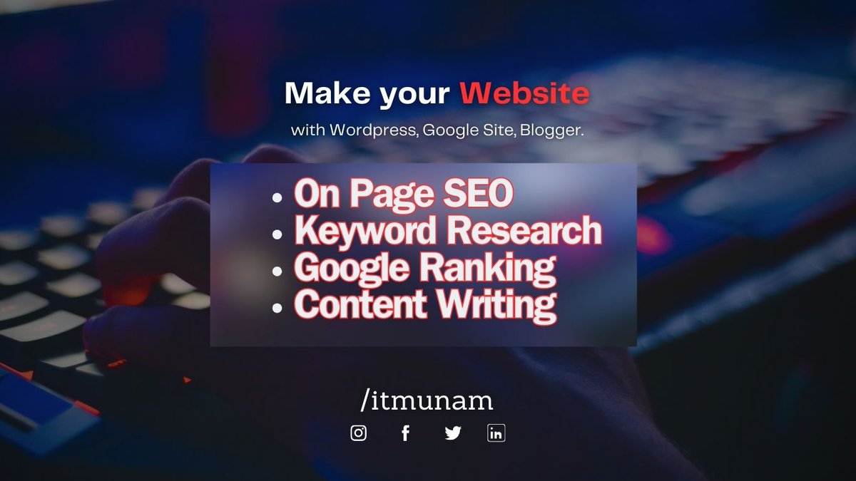 itmunam's tweet photo. 🚀 Stand out online with a killer website!  Ready to take your online presence to new heights? Let's optimize and dominate the digital landscape! #Website #SEO #KeywordResearch #DigitalMarketing #Clay @ClayTravis https://t.co/eYqt0rvqa0