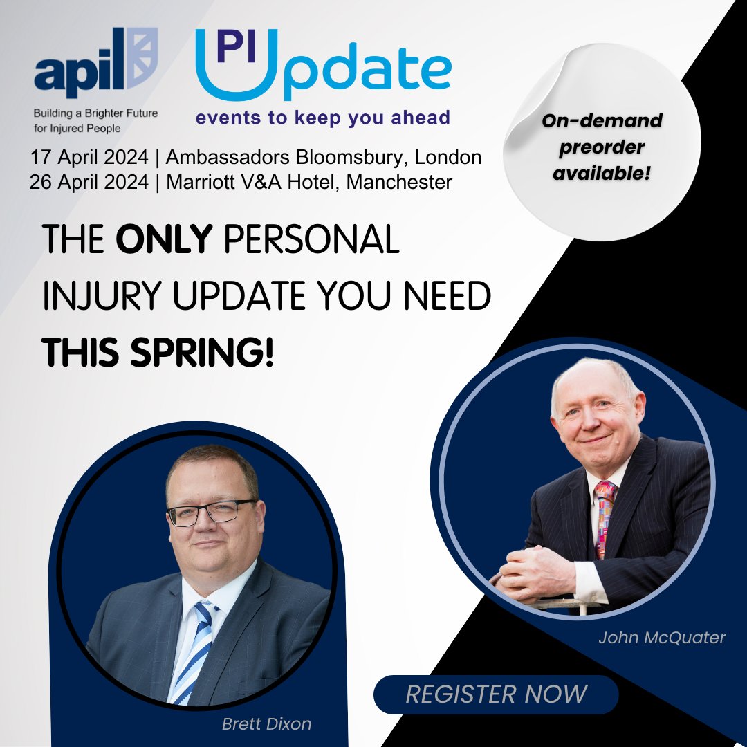 This spring, enhance your knowledge with a masterclass led by renowned practitioners <a href="/BNDUK/">Brett Dixon</a> and <a href="/JohnMcQuater/">John McQuater</a>. 

Gain invaluable insights into current practical tips and sector developments. 

London - 17 April
Manchester - 26 April
On-demand from 10 May

apil.org.uk/training/perso…