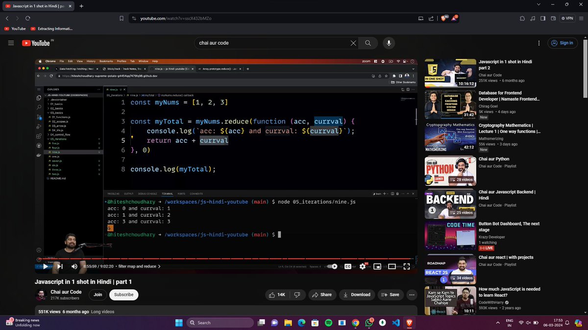 Fahad_Khan0047's tweet image. &quot;🚀 Just wrapped up Part 1 of #ChaiAurJavaScript from @Hiteshdotcom, and I&apos;m hooked! ☕🖥️ The perfect blend of chai and code, making learning JavaScript an absolute delight. 🌐 Highly recommend this gem on YouTube! 🌟 #CodingCommunity #JavaScriptJourney #TechEd&quot;