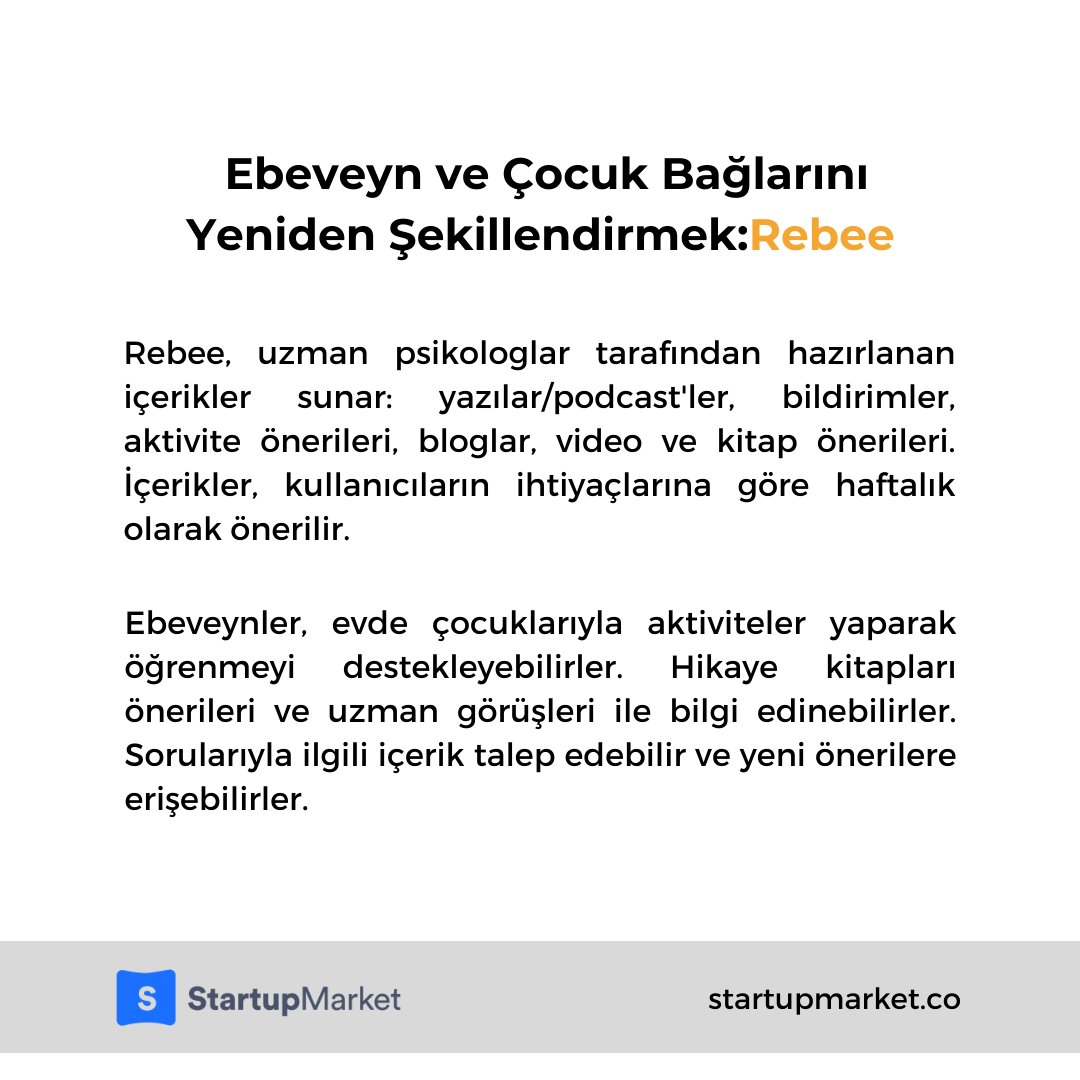 Ebeveyn ve Çocuk Bağlarını Yeniden Şekillendirmek: <a href="/Rebeeapp/">Rebee</a>

Blog yazımızın devamına erişmek için: blog.startupmarket.co/ebeveyn-ve-coc…

#startupmarket #girişim #teknoloji #startupculture #startupblog